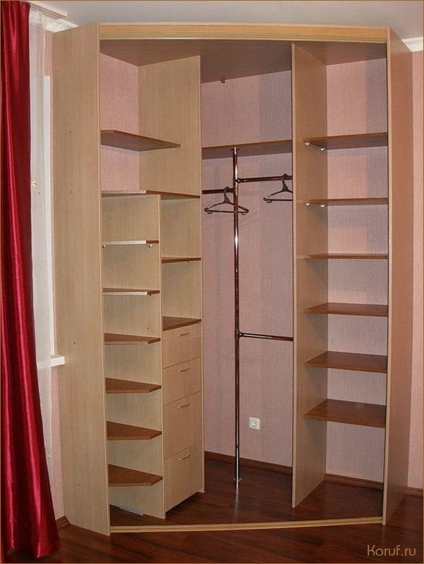 (дизайн угловой гардеробной для прихожей, дизайны угловых гардеробных, дизайн угловой гардеробной) Максимальная функциональность и стильный дизайн: угловая гардеробная для прихожей