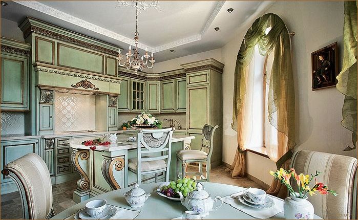 (дизайн кухни барокко, дизайн кухни бара, дизайн кухня бар) Роскошный и изысканный: дизайн кухни в стиле барокко